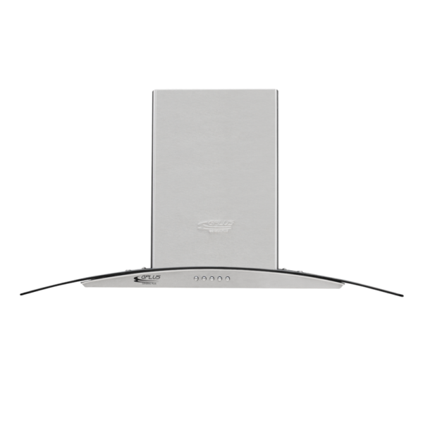 CAMP. CHIMENEA 75CM VIDRIO CURVO INOX
